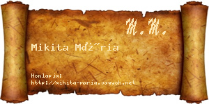 Mikita Mária névjegykártya